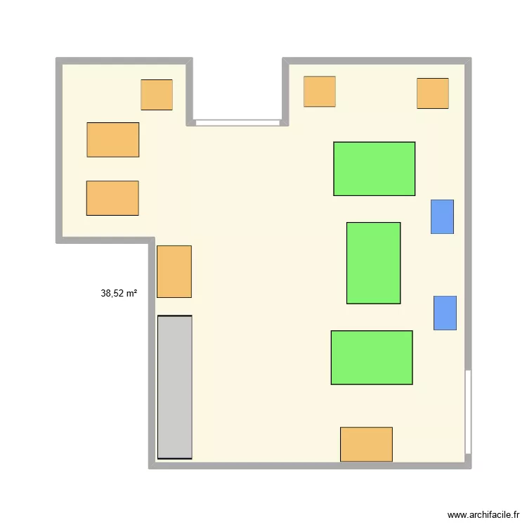 SDB Coralie. Plan de 1  et 39 m²