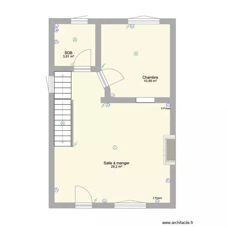 1ere maison RDC. Plan de 