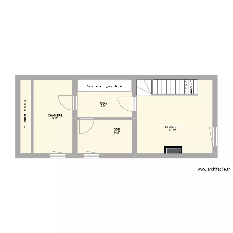 ETAGE BIENHEUREUX. Plan de 5 et 41 m² ETAGE BIENHEUREUX. Plan de 5 et 41 m²