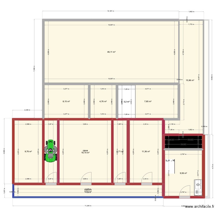 chalet manigod. Plan de 35 pièces et 497 m2