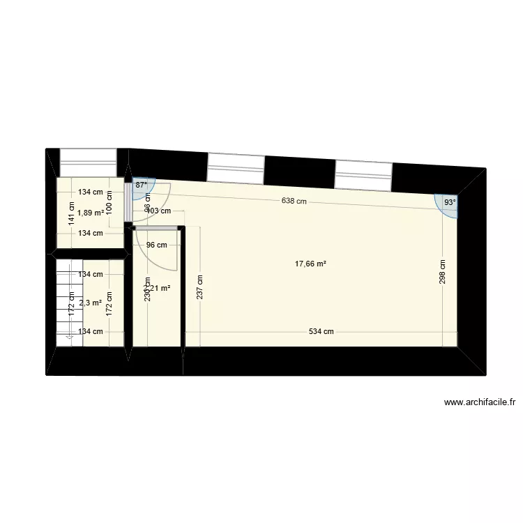 R+1 GAMBETTA. Plan de 4  et 24 m²