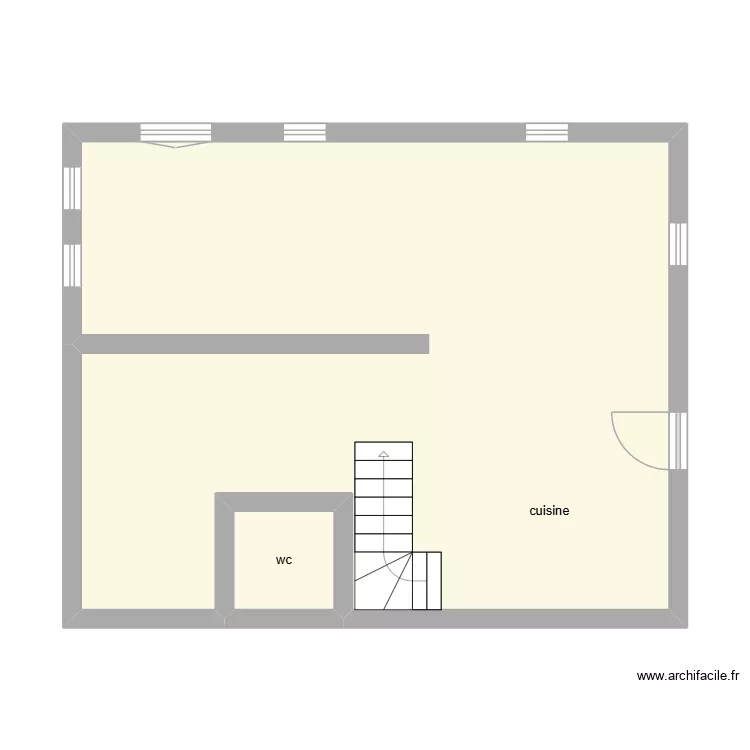 courteville &eacute;tat initial. Plan de 2  et 51 m²