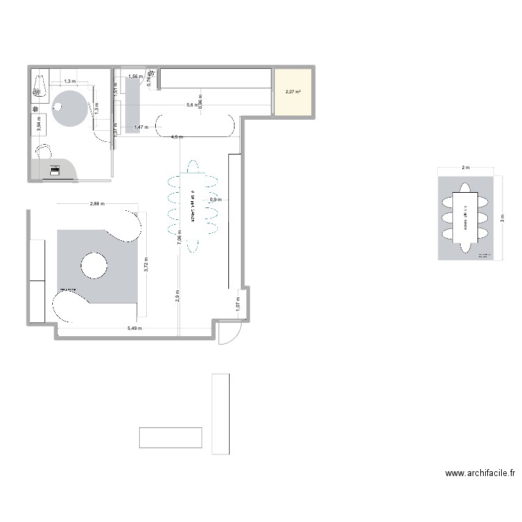 PLAN MARINE PDE LAYOUT conversation living. Plan de 1 pièce et 2 m2
