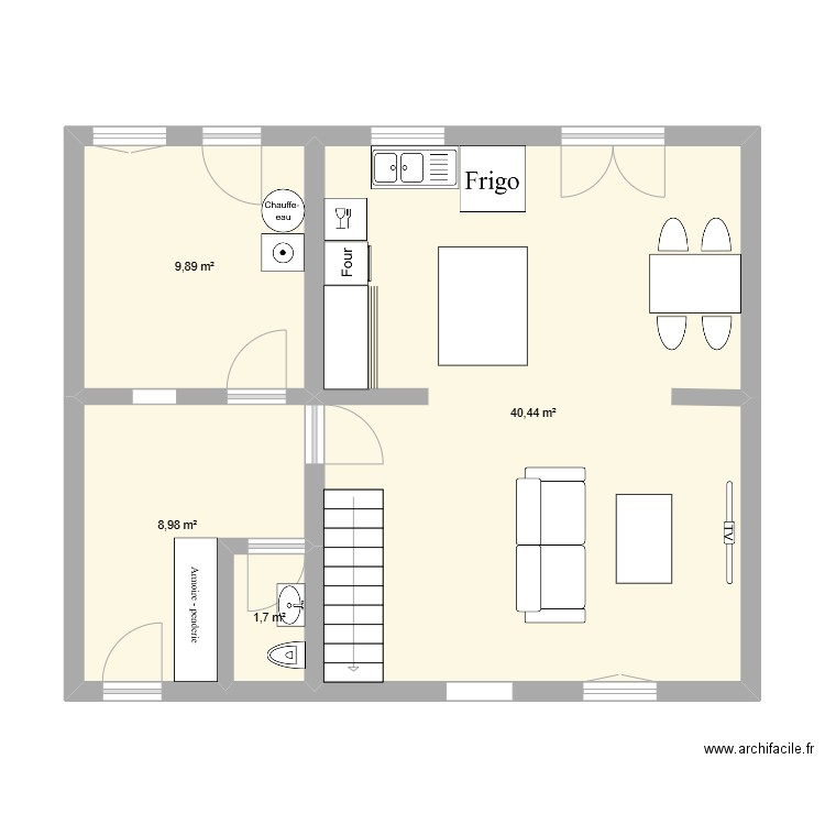 home SGM. Plan de 4 pièces et 61 m2