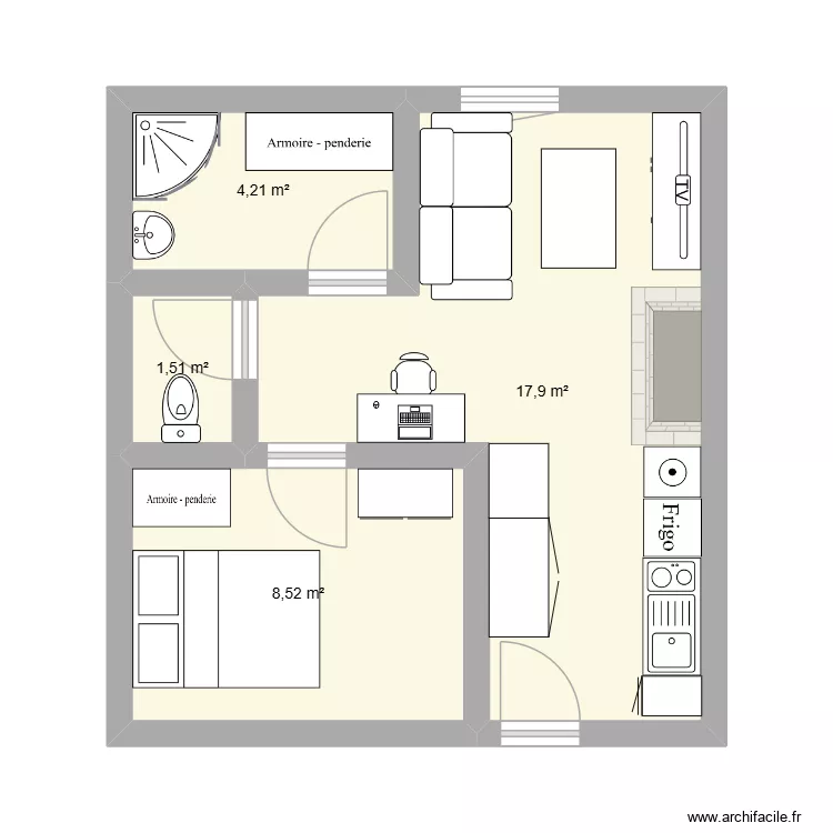 maison bouchemaine. Plan de 4  et 32 m²