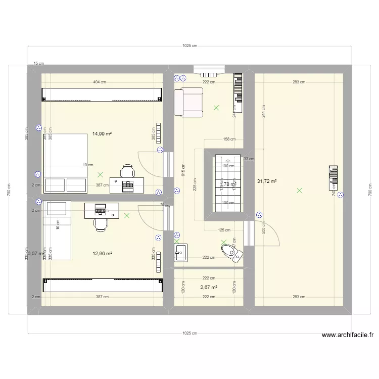 grenier filles option b. Plan de 
