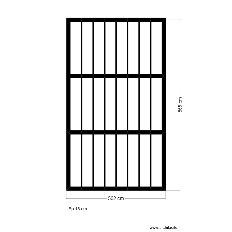 Plateforme piscine. Plan de 24 pièces et 35 m2