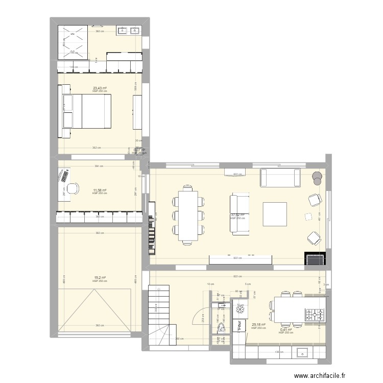 Maison de Marcq 2. Plan de 8 pièces et 122 m2
