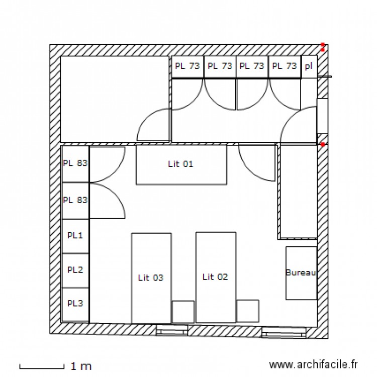 ChambreLB. Plan de 0 pièce et 0 m2