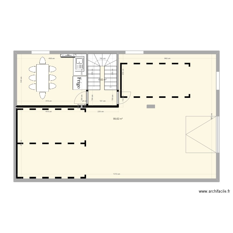 plan sous sol. Plan de 2 pièces et 106 m2