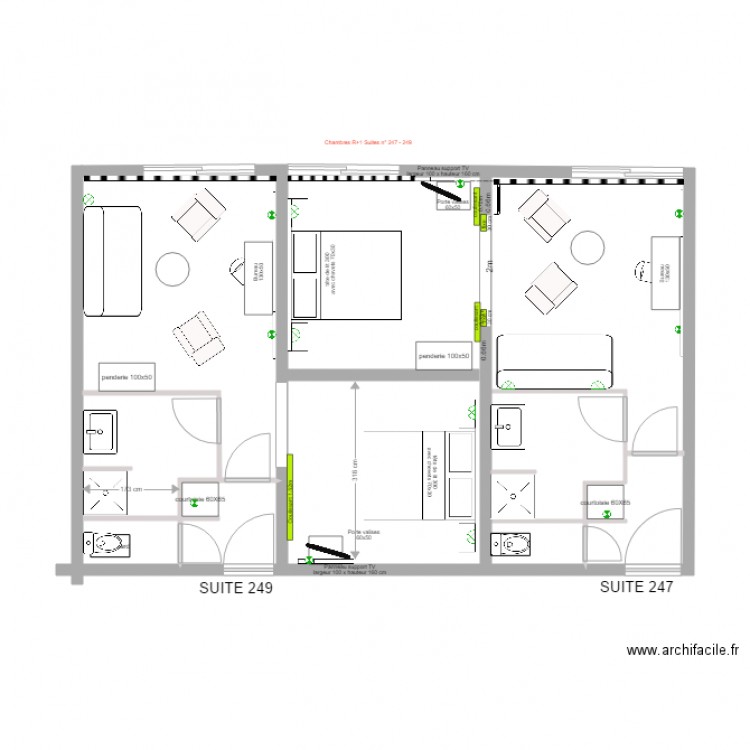 Proposition de fermeture des Suites. Plan de 0 pièce et 0 m2