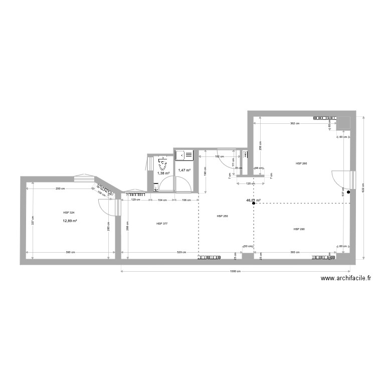 LIBRAIRIE AP. Plan de 8 pièces et 62 m2