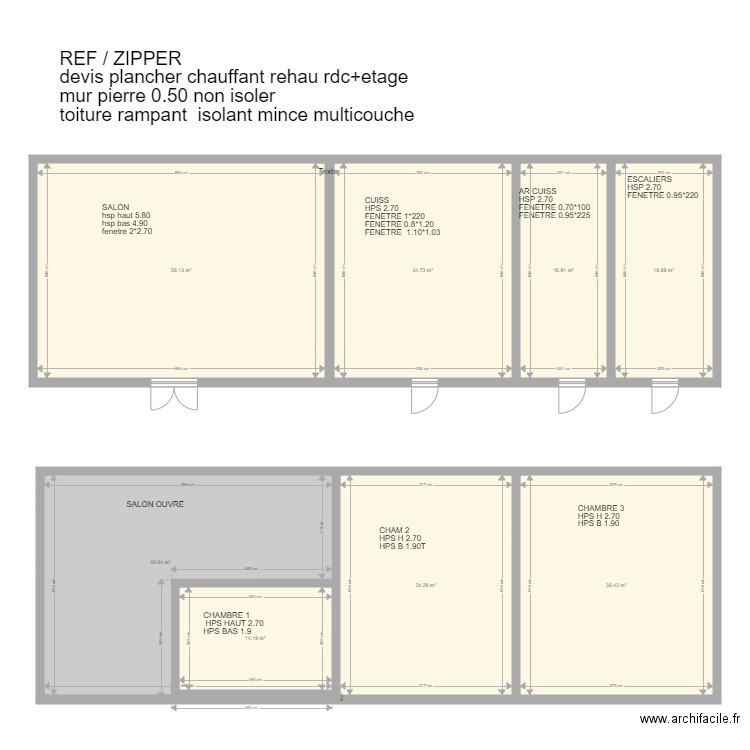 ziper. Plan de 0 pièce et 0 m2