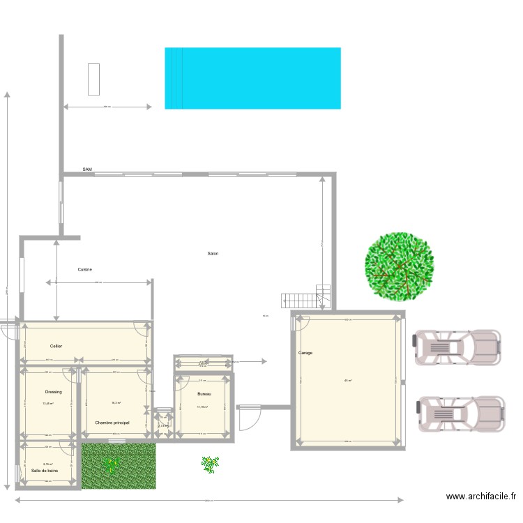 Projet. Plan de 8 pièces et 673 m2