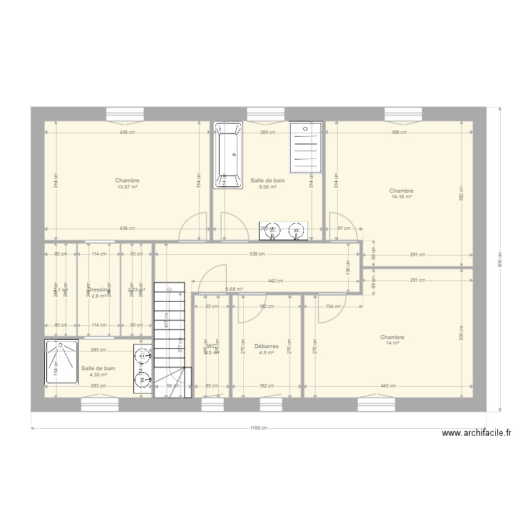 BA etage 1. Plan de 0 pièce et 0 m2