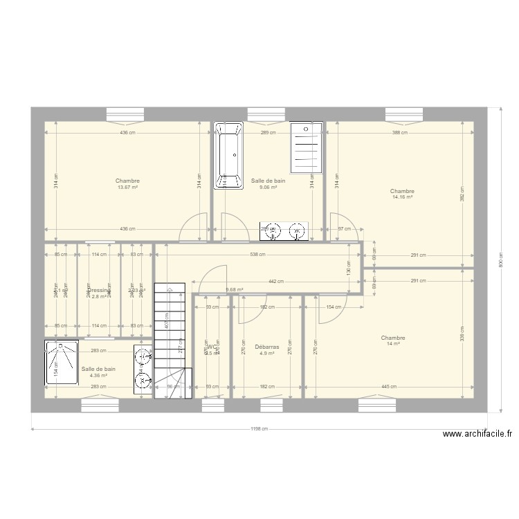 BA etage 1. Plan de 0 pièce et 0 m2