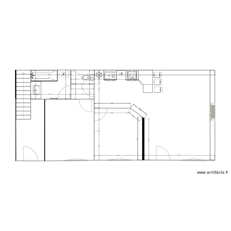 APPARTEMENT 60M2 Rdc maison v2. Plan de 5 pièces et 50 m2