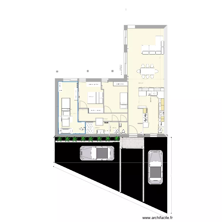 Ebauche Partie Existante Am&eacute;nagment devant future maison . Plan de 