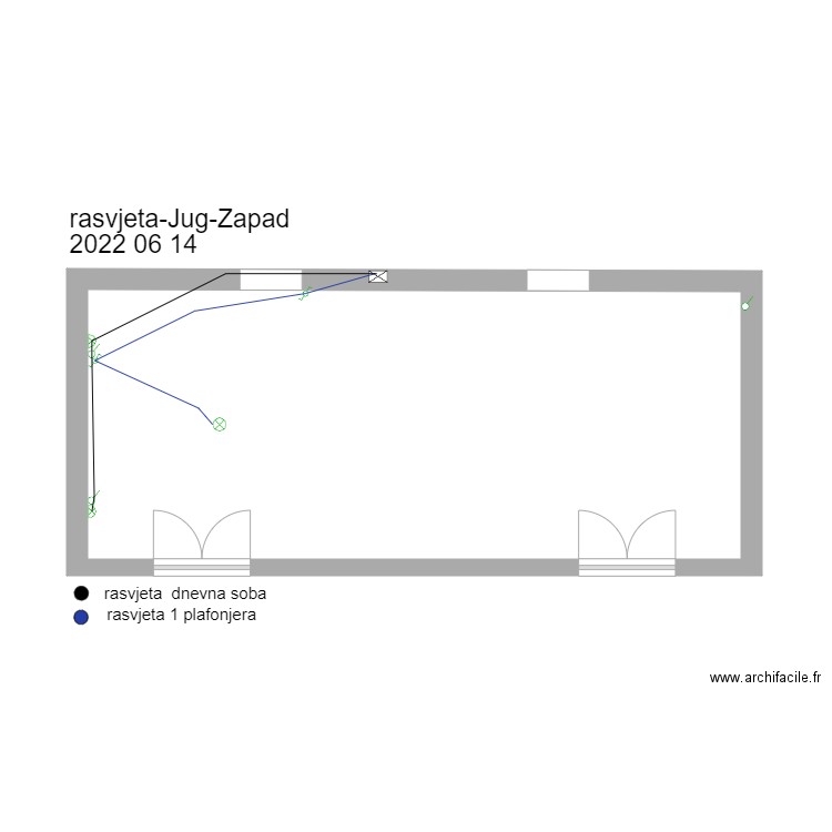 plan-Rasvjeta-Jug-Zapad. Plan de 0 pièce et 0 m2