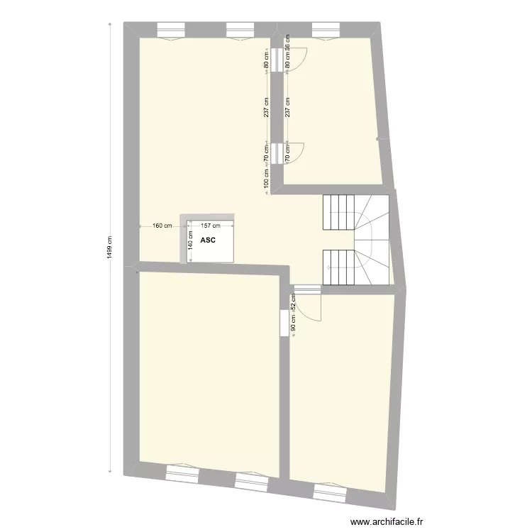 PROJET   1&deg; ETAGE   ouvertures refend. Plan de 