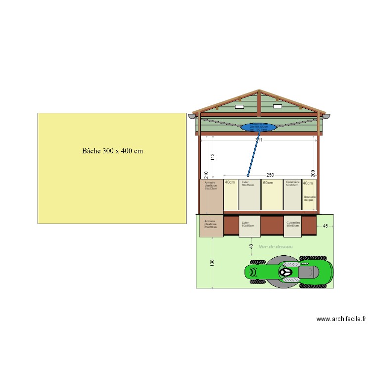 Garage cuisine 03. Plan de 0 pièce et 0 m2