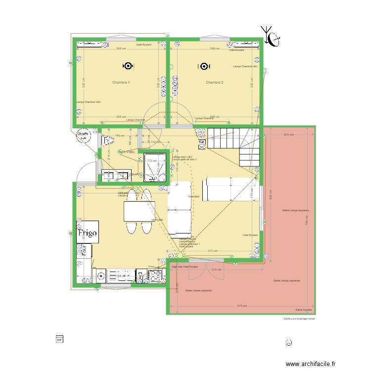 Cablage lectrique Lumiéres. Plan de 0 pièce et 0 m2