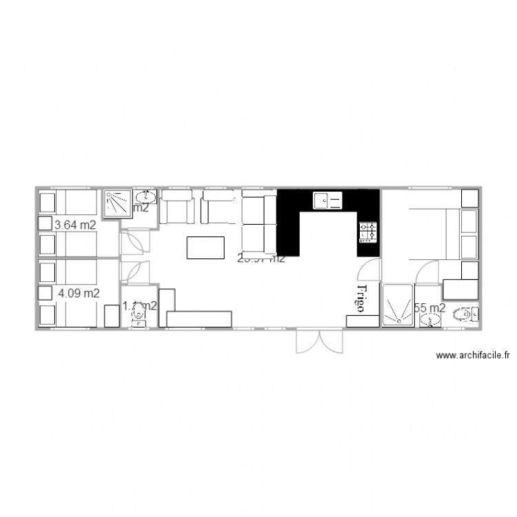 Mobil home 144. Plan de 0 pièce et 0 m2