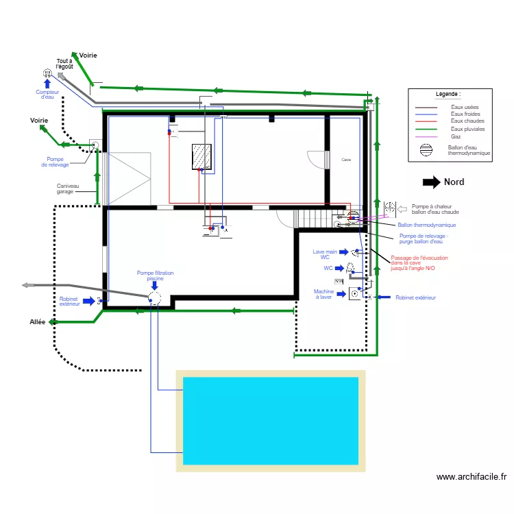 PLAN PLOMBERIE SOUS SOL. Plan de 