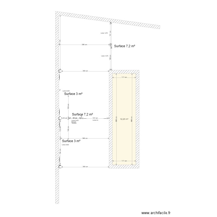 Cloture José. Plan de 1 pièce et 12 m2