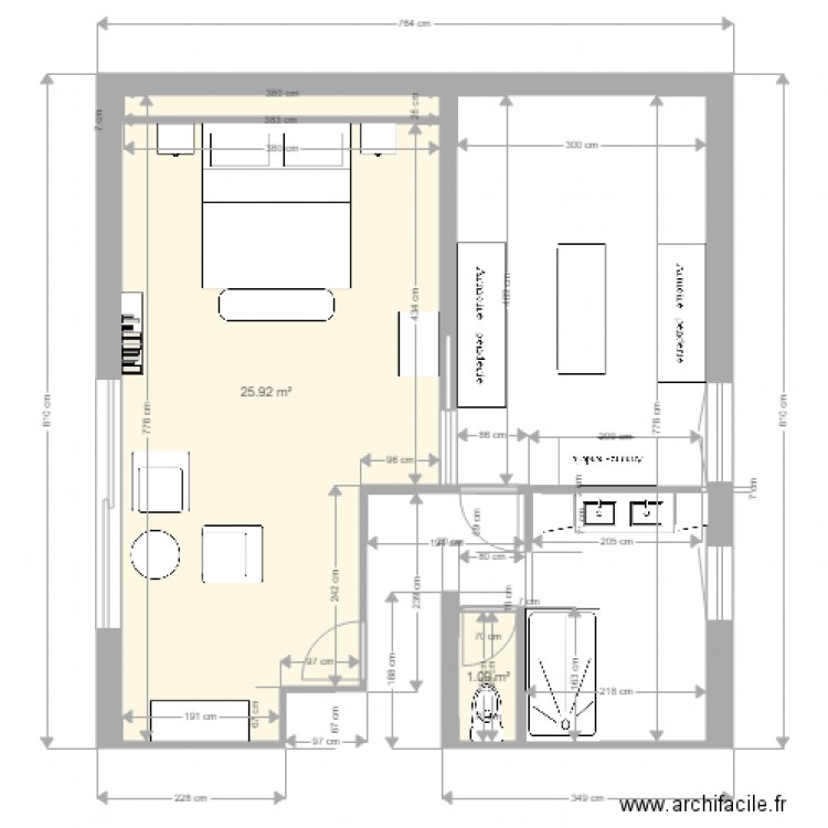 Suite Parentale Dauverne Projet 1. Plan de 0 pièce et 0 m2
