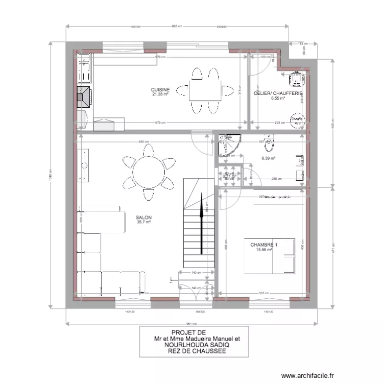 HESERANGE  REZ DE CHAUSSEE. Plan de 