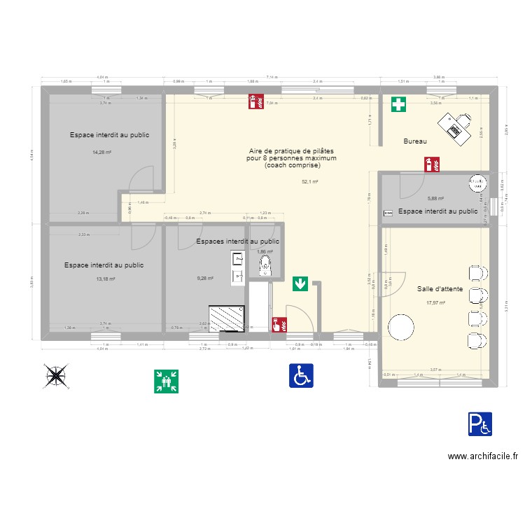 Salle STEPH PILATES. Plan de 0 pièce et 0 m2