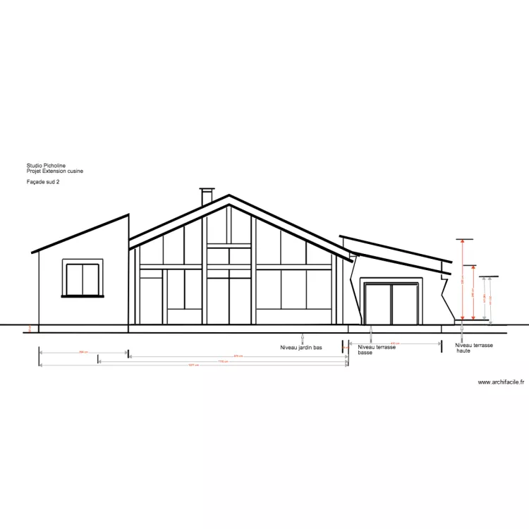 Studio Picholine Projet extension cuisine Fa&ccedil;ade Sud 2 . Plan de 