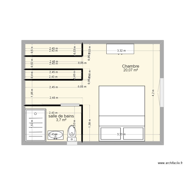 SUITE PARENTALE. Plan de 0 pièce et 0 m2