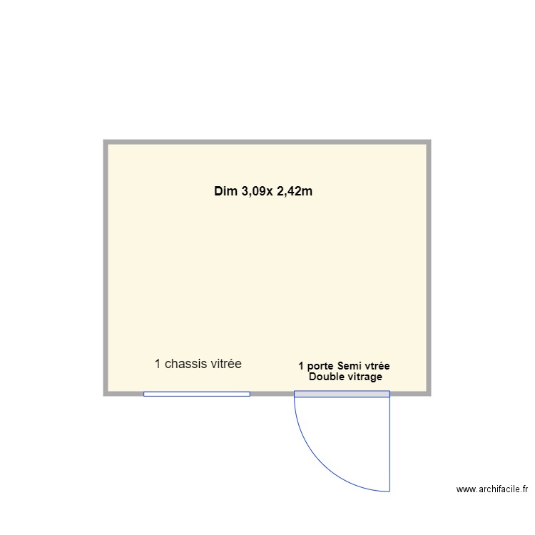 Projet Billotet 309cm x242cm. Plan de 0 pièce et 0 m2