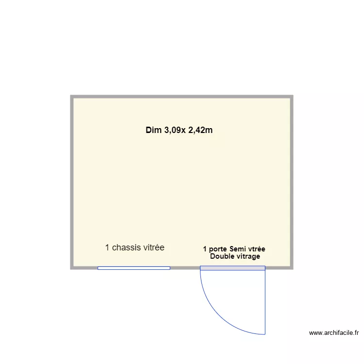 Projet Billotet 309cm x242cm. Plan de 