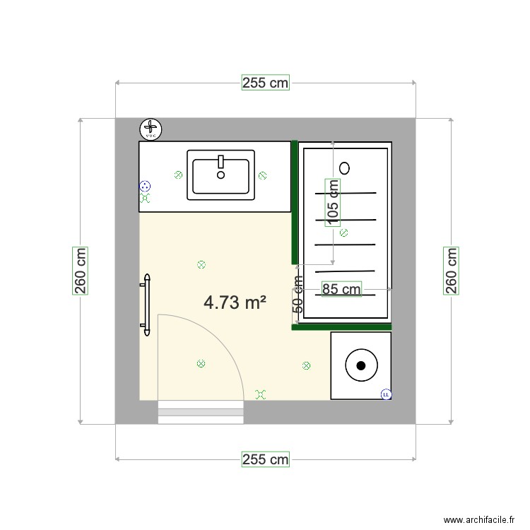 SDB Cecile. Plan de 0 pièce et 0 m2