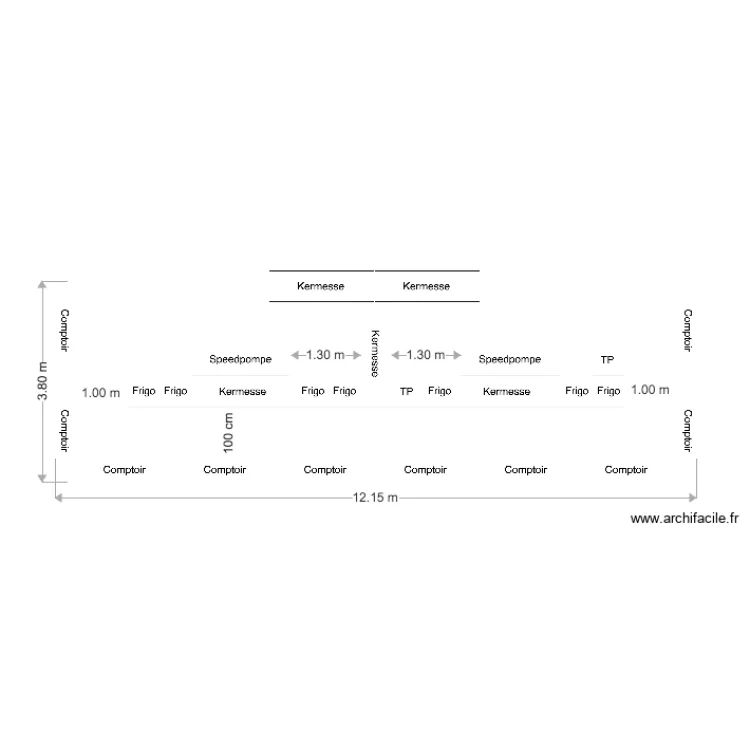Peacock Winter Bar 1215CMx380CM. Plan de 