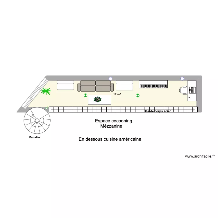 Espace Cocooning Vassy. Plan de 1 Pièce et 12 m² Espace Cocooning Vassy. Plan de 1 Pièce et 12 m²
