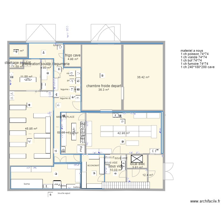 plan ETAGE ET RDC salle boeuf v6. Plan de 31 pièces et 611 m2