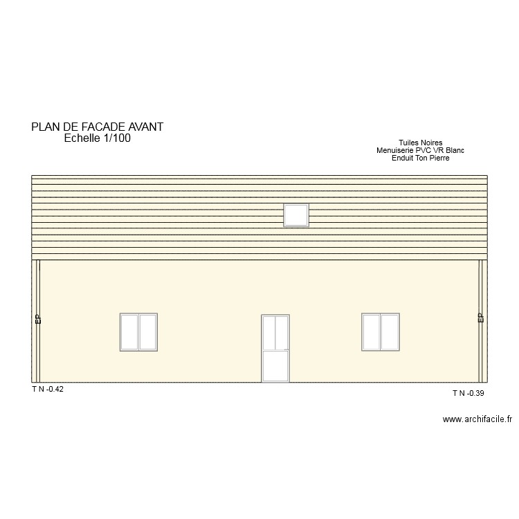 permis 3 sci facade avant. Plan de 15 pièces et 93 m2