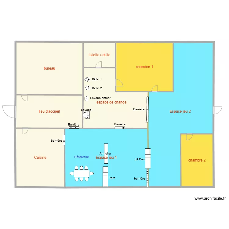 plan cr&egrave;che. Plan de 