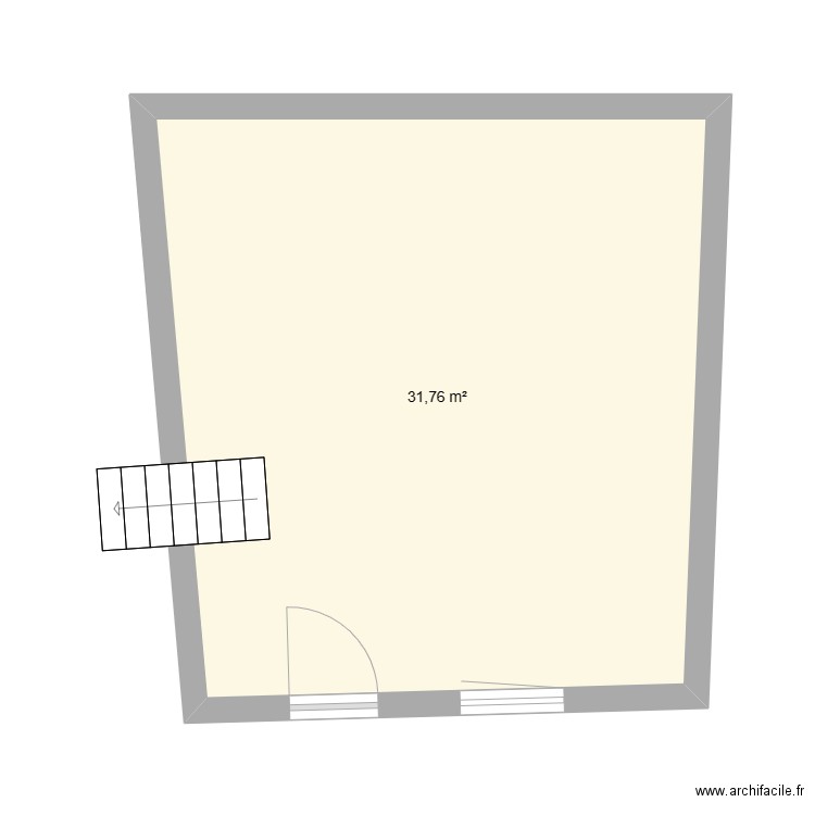 buanderie la salle. Plan de 1 pièce et 32 m2