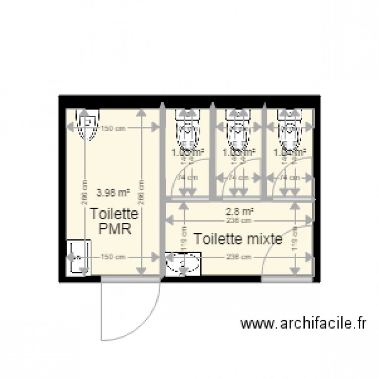 plan projet sanitaires Cosec Gruizza 4. Plan de 0 pièce et 0 m2