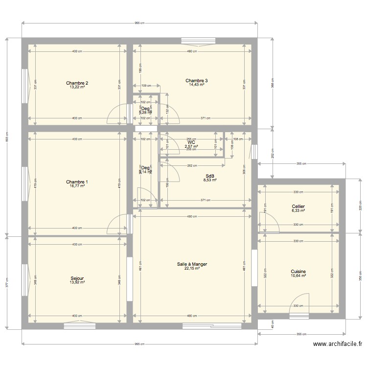 SempauBid. Plan de 11 pièces et 113 m2