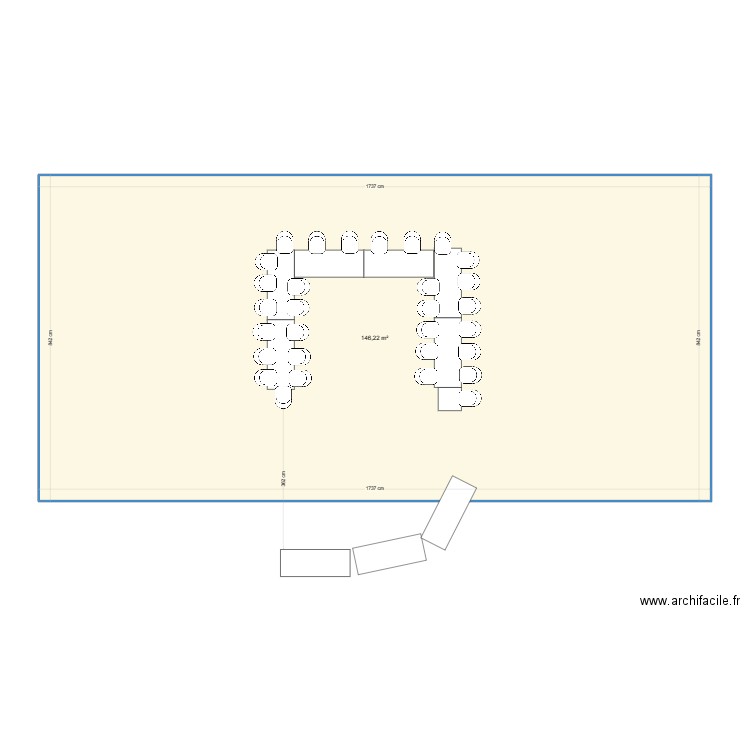 mariage. Plan de 1 pièce et 146 m2