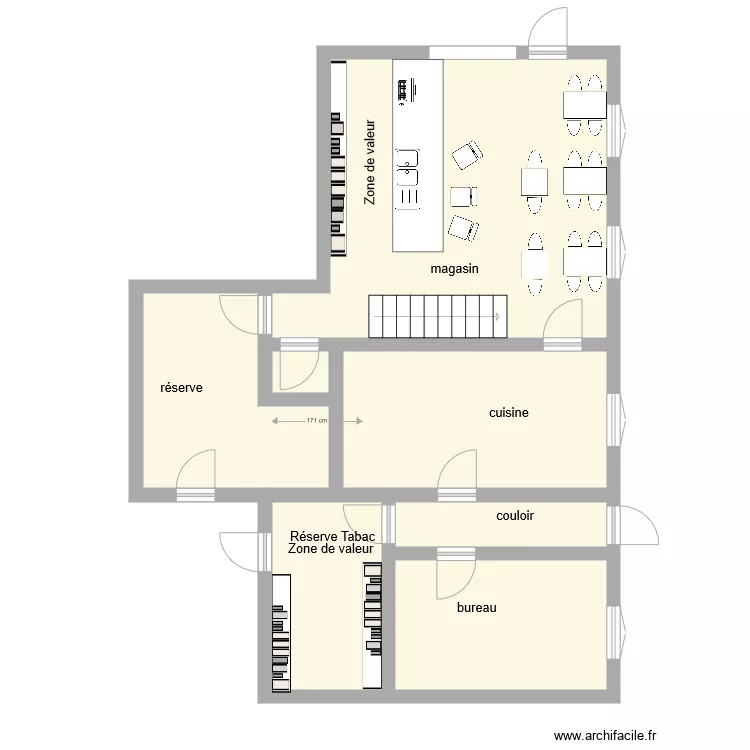 TABAC LE CORDELLEOIS. Plan de 