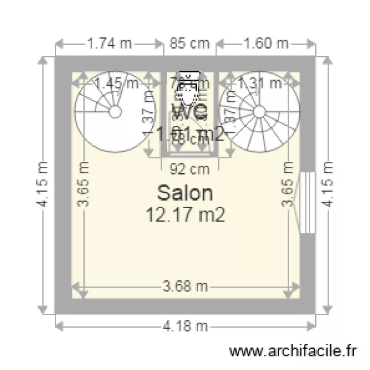 Plan 1er &eacute;tage Projet. Plan de 