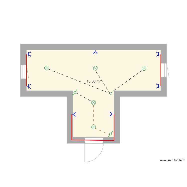 plan de masse. Plan de 1 pièce et 14 m2