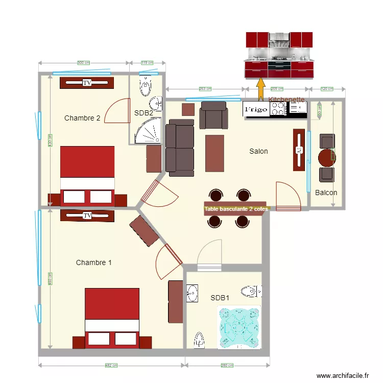 appartement 3eme etage. Plan de 